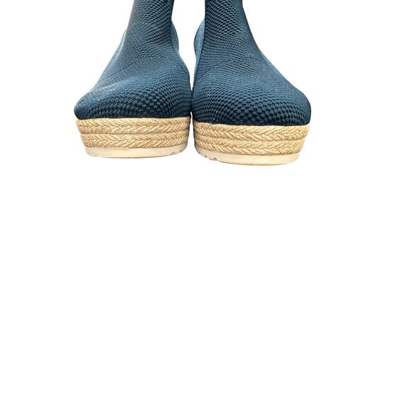 Charleston Shoe Co. Navy Charleston Linen Espadrille Milly Platform Ankle Boot - Picture 4 of 8